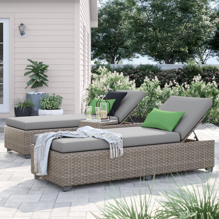 Grey rattan lounger discount set